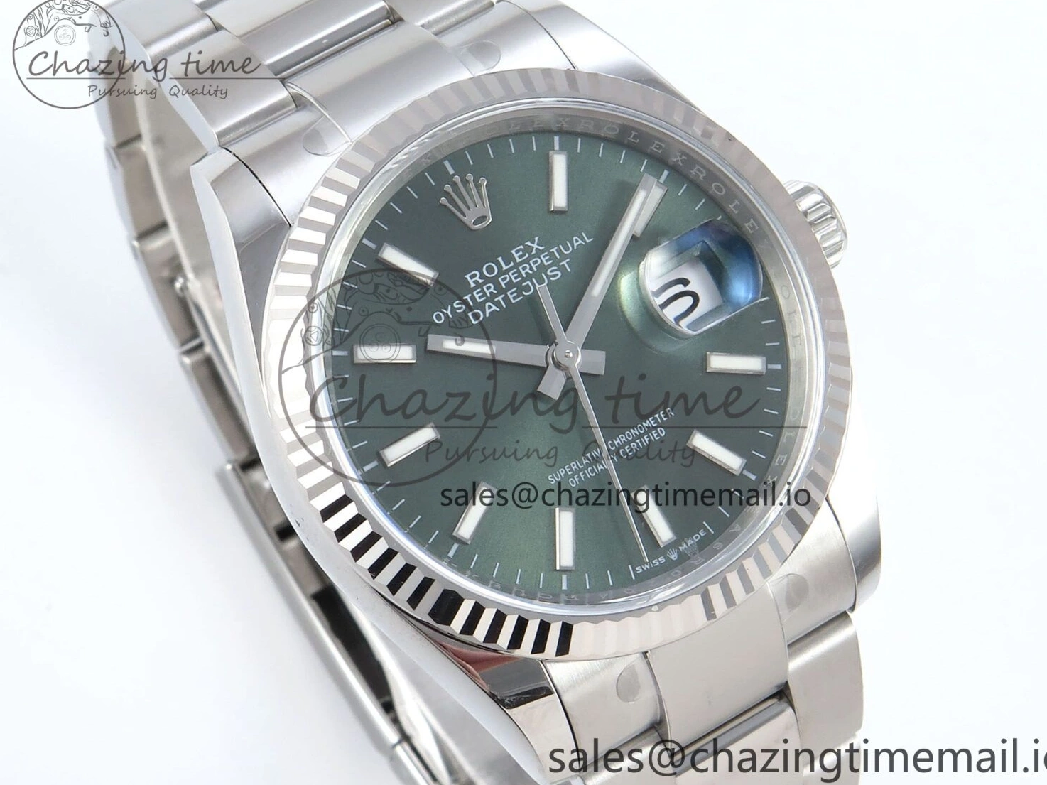 Dial EWEF DateJust 126234 A3235 Bracelet on Stick 36 Green Edition Oyster Best 0509
